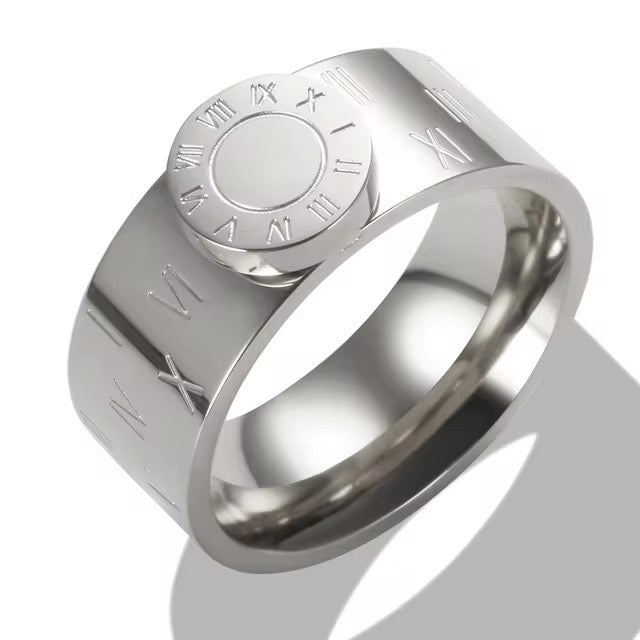 Classy Roman Numeral Bangle Bracelet and Rings in base