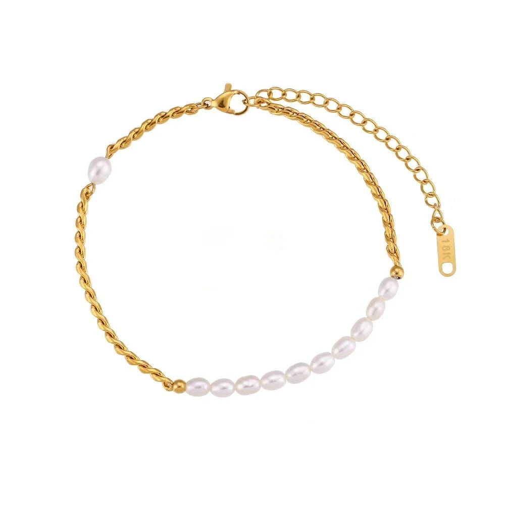 dainty accented gold chain anklets
