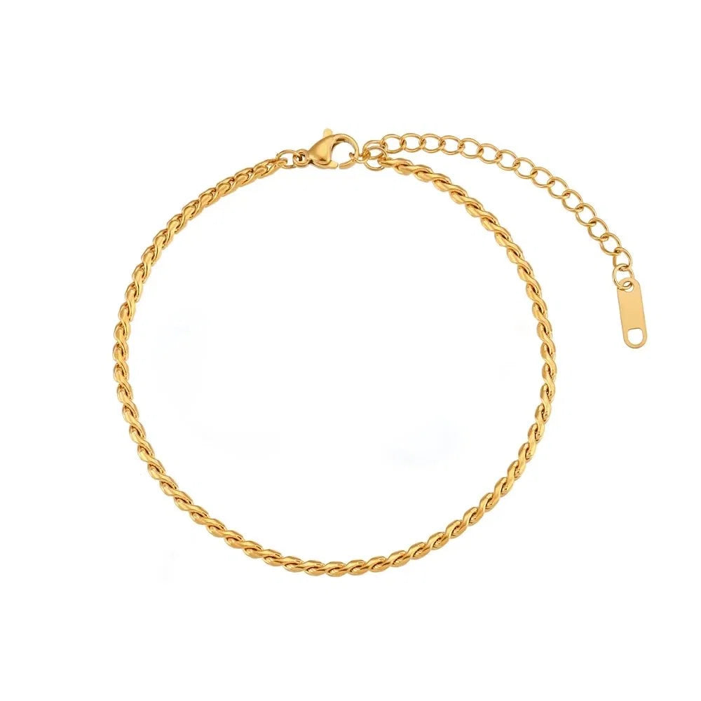 dainty accented gold chain anklets