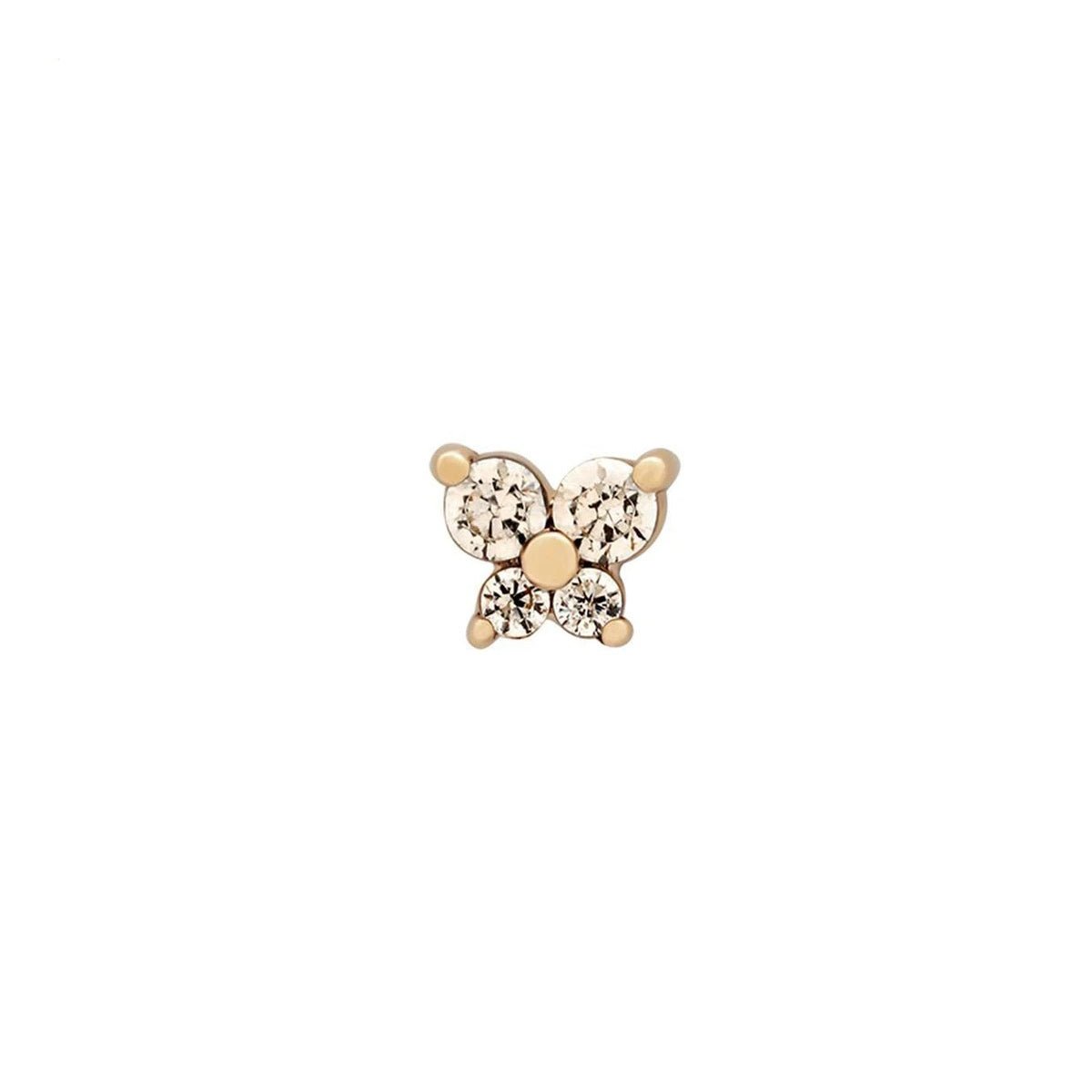 dainty butterfly birthstone stud earring
