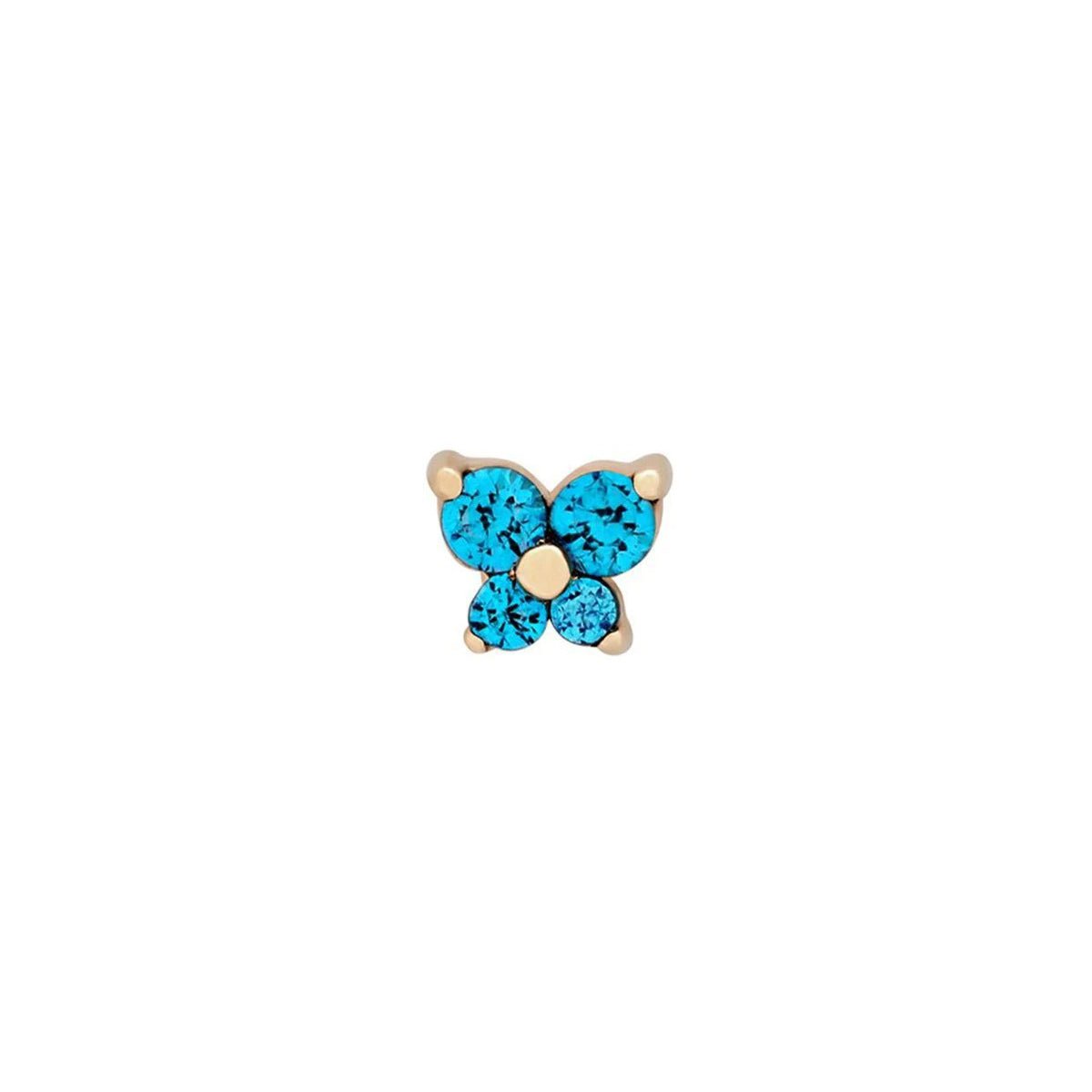dainty butterfly birthstone stud earring