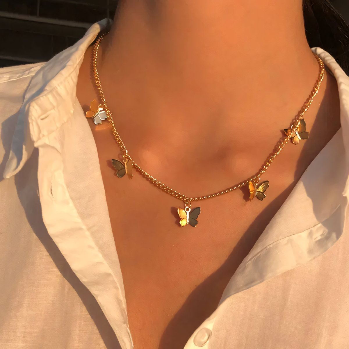 Dainty Butterfly Choker Necklace