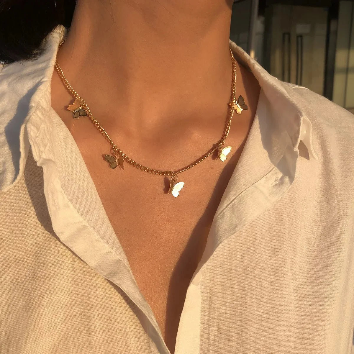 Dainty Butterfly Choker Necklace
