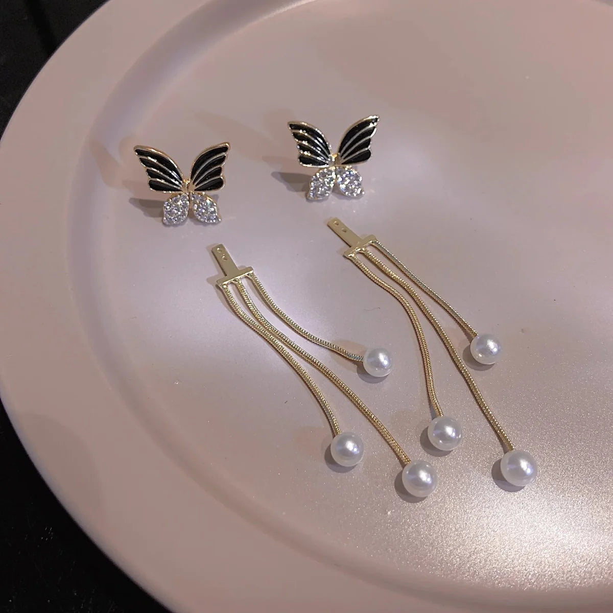 Dainty Butterfly Dangle Earrings