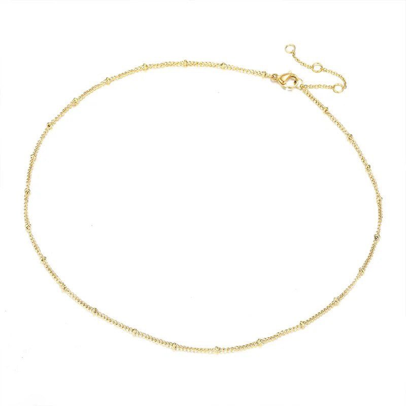 Dainty Classic Satellite Chain Necklace in gold