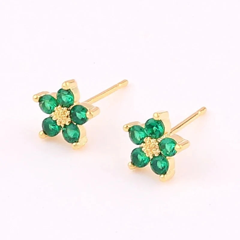 dainty diamond floral bracelets and earrings