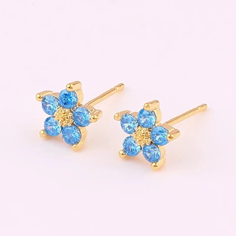 dainty diamond floral bracelets and earrings