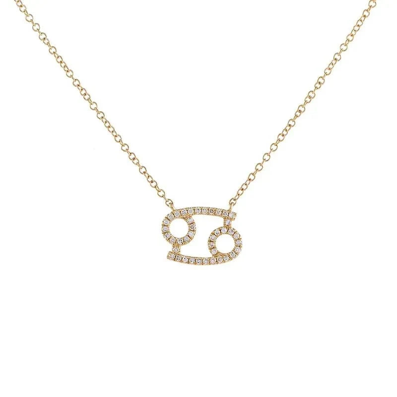 Dainty Diamond Zodiac Sign Necklace in gold