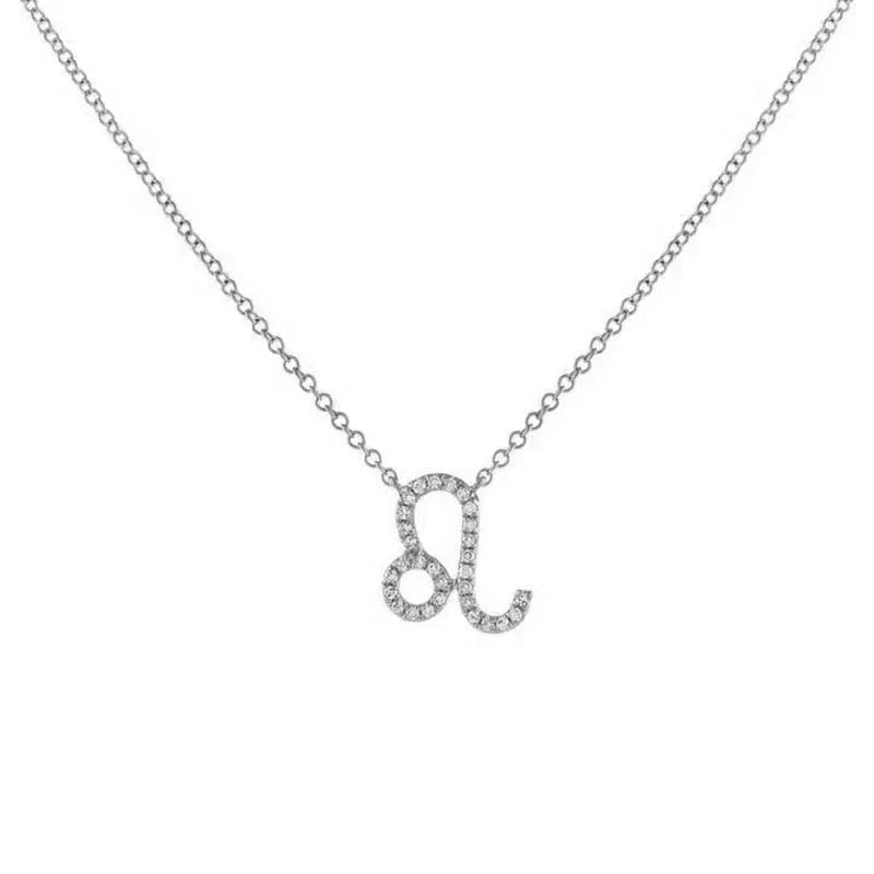 Dainty Diamond Zodiac Sign Necklace in silver