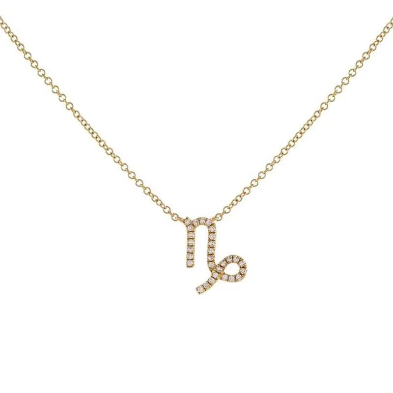Dainty Diamond Zodiac Sign Necklace in gold