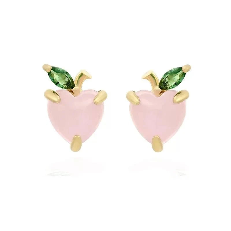 dainty fruit hoop stud earrings