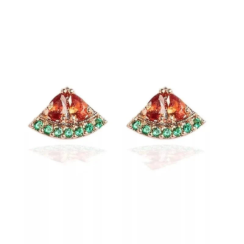 dainty fruit hoop stud earrings