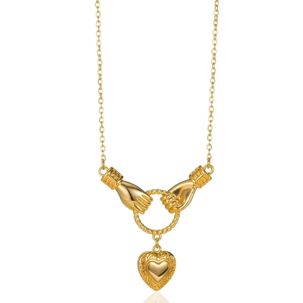 Dainty Holding Onto Love Necklace in gold