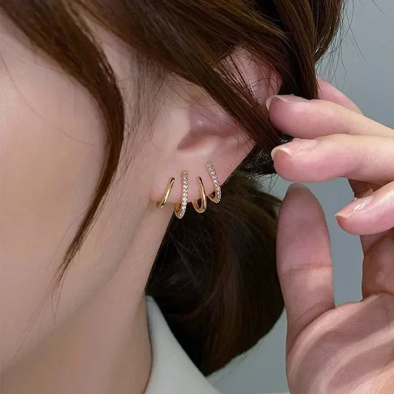 Dainty Shimmering Claw Huggie Earrings