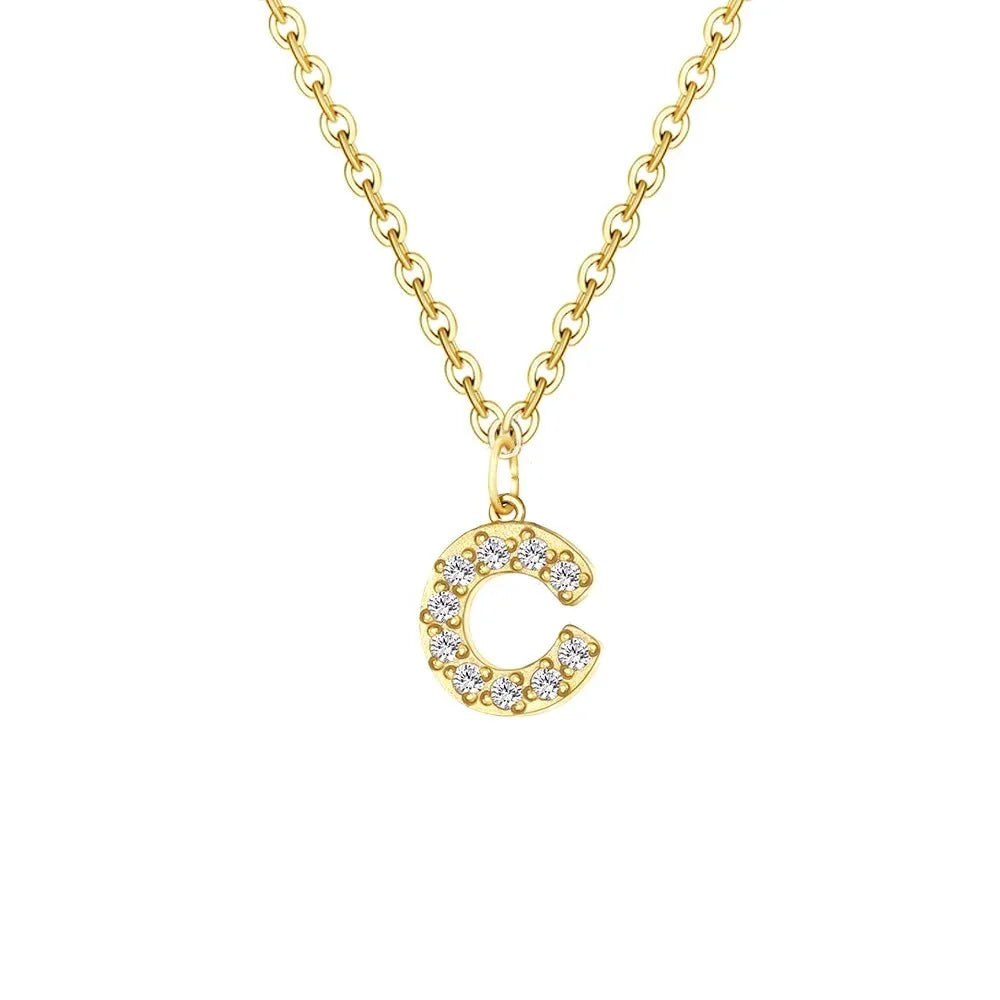 dainty zircon letter initial number symbol chain necklace