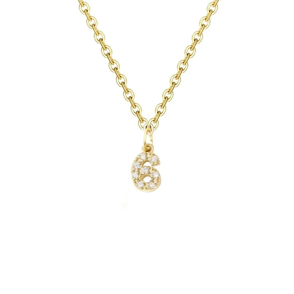 dainty zircon letter initial number symbol chain necklace