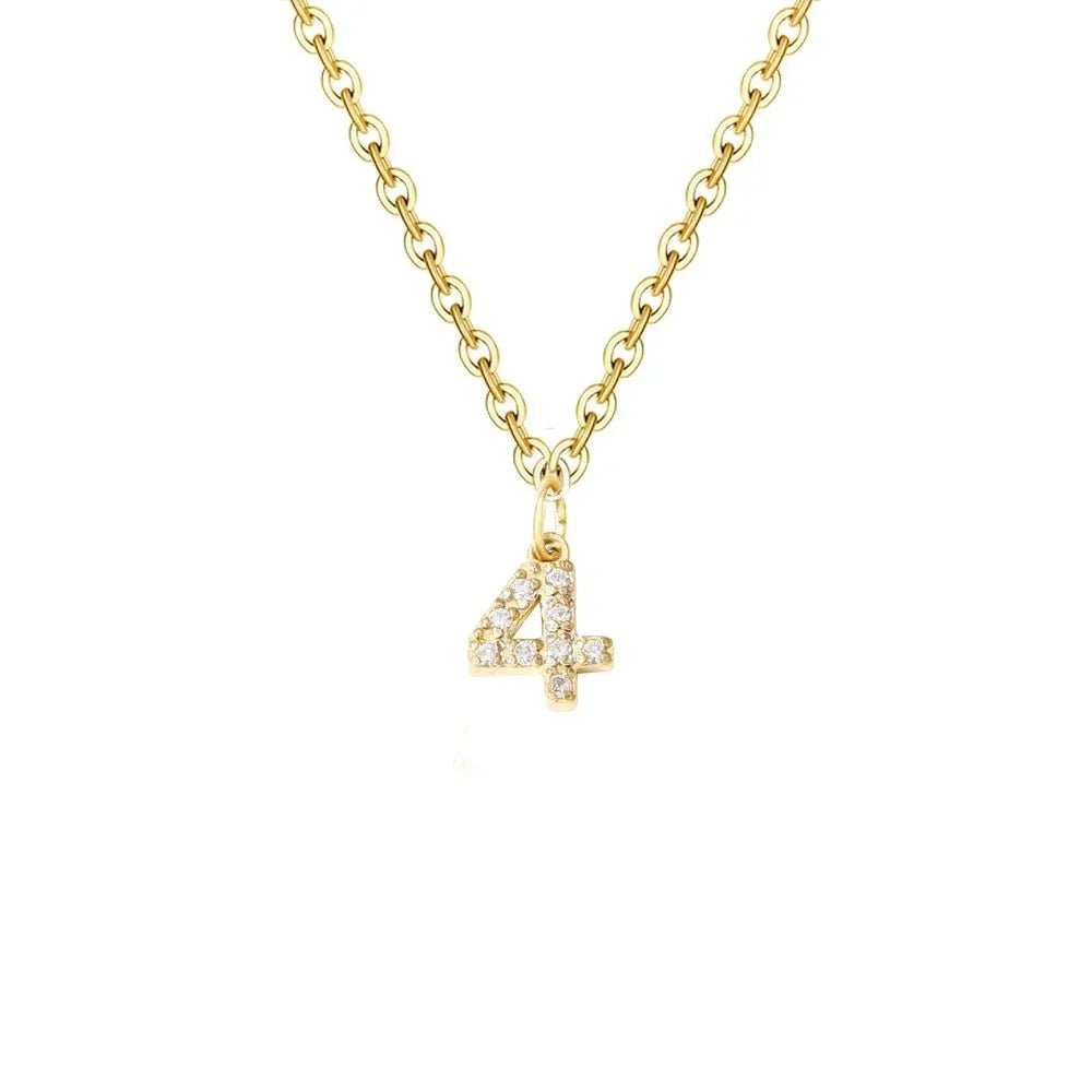dainty zircon letter initial number symbol chain necklace