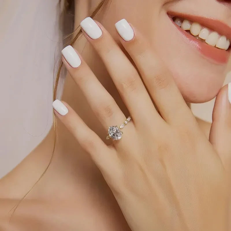 Elegant Oval Set Accented Band Ring