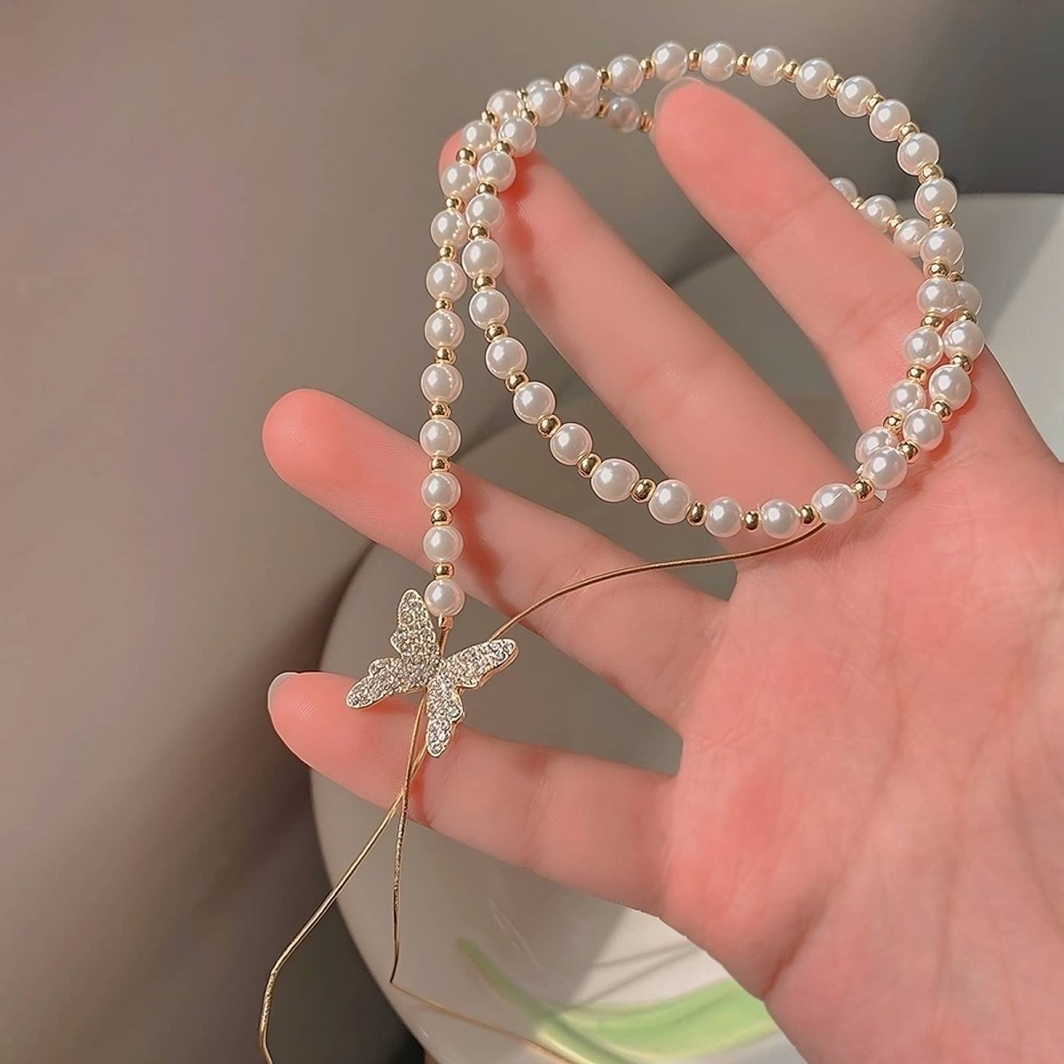 Elegant Adjustable Butterfly Necklace