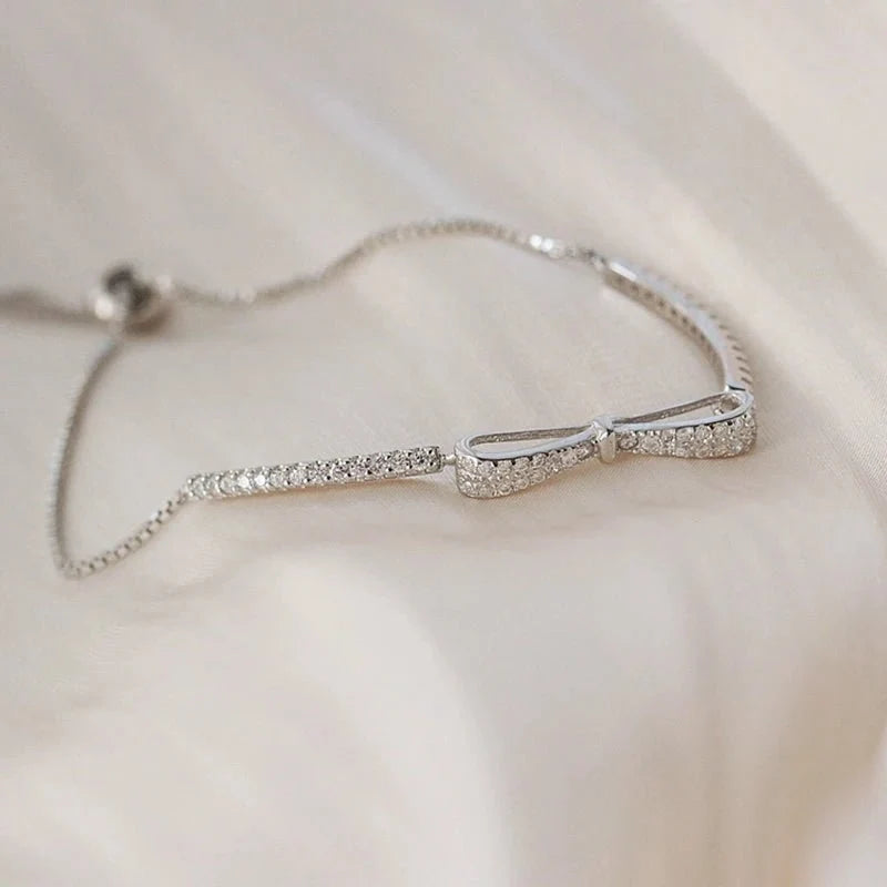 Elegant Diamond Bow Bracelet