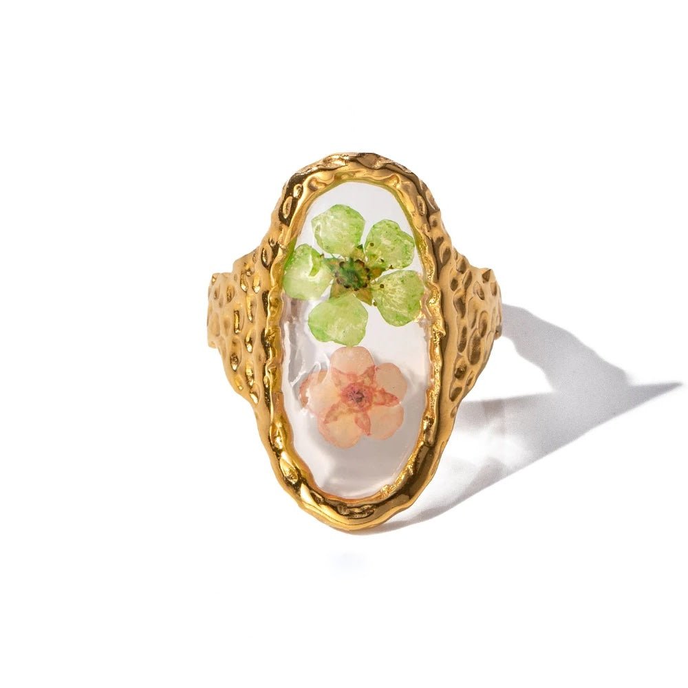 Elegant Floral Adjustable Rings