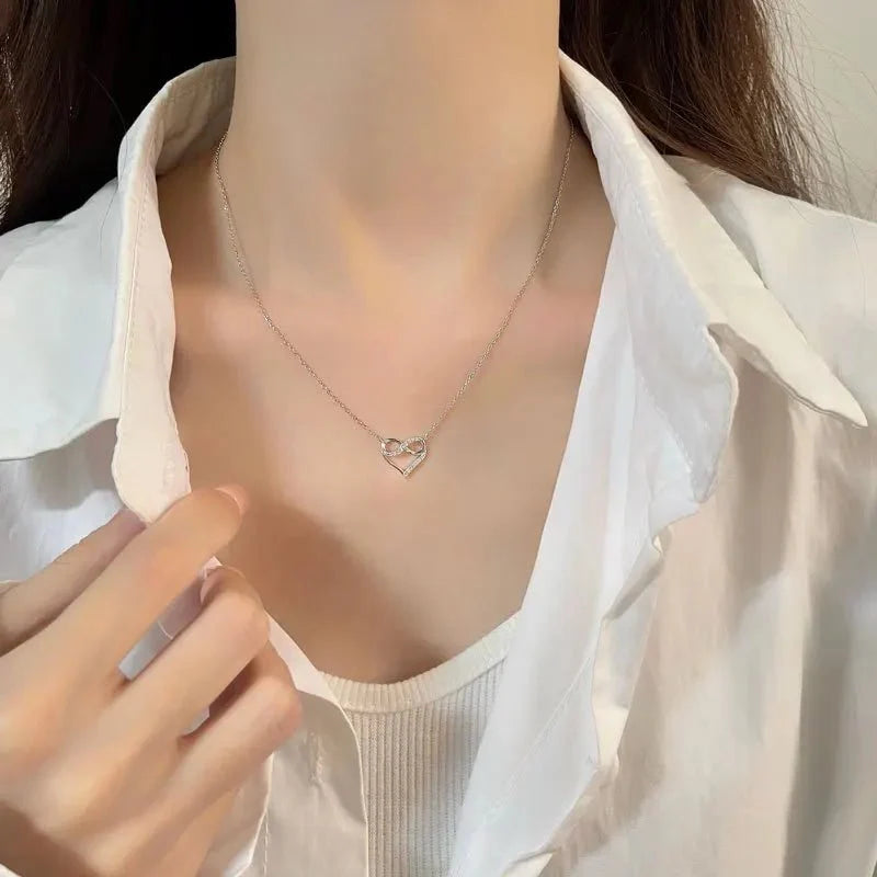 Eternal Love Infinity Heart Necklace in silver