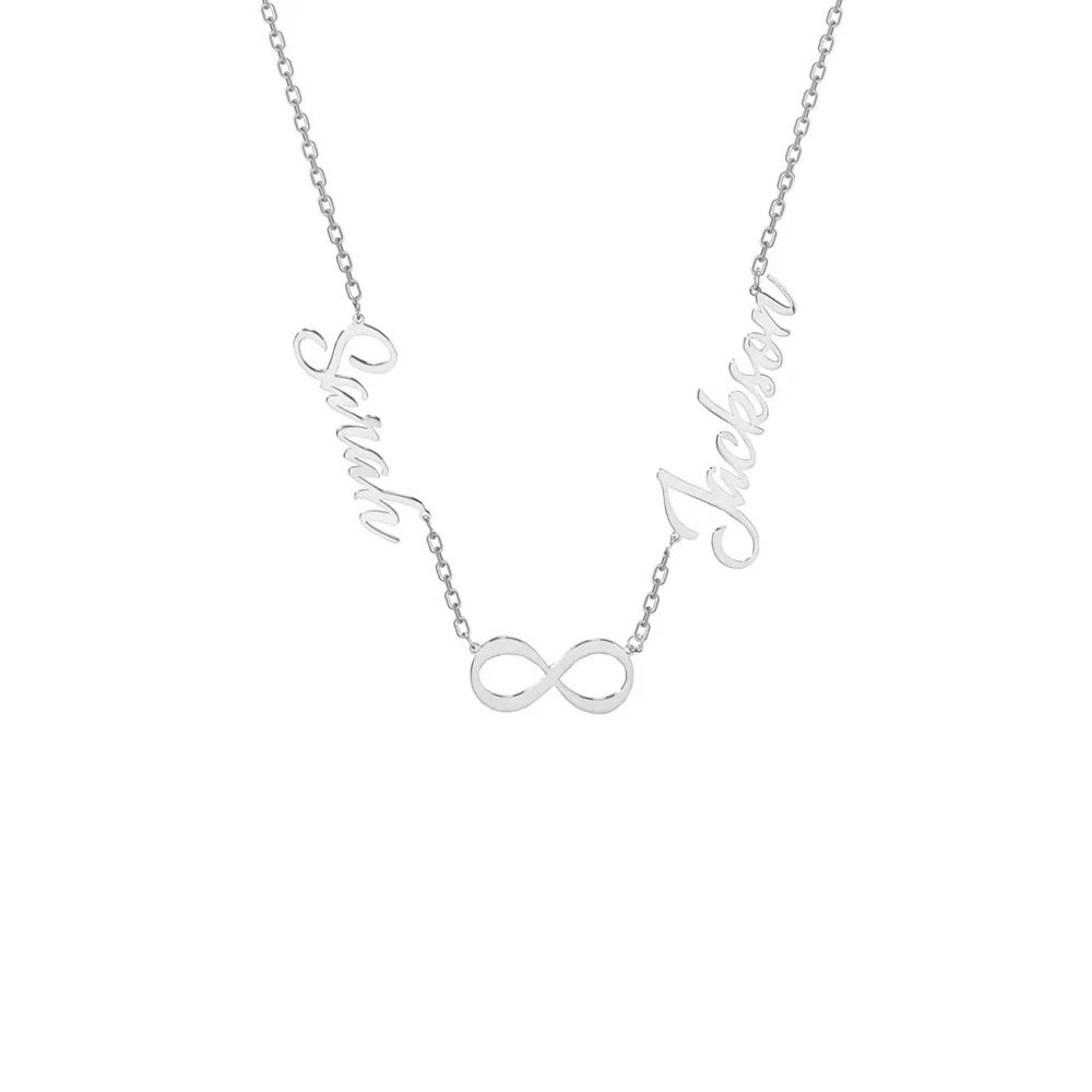 Eternal Love Infinity Name Necklace in silver