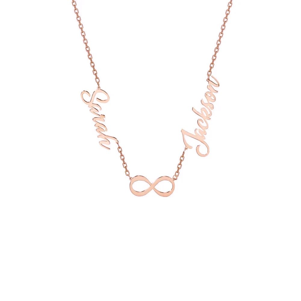 Eternal Love Infinity Name Necklace in rose gold