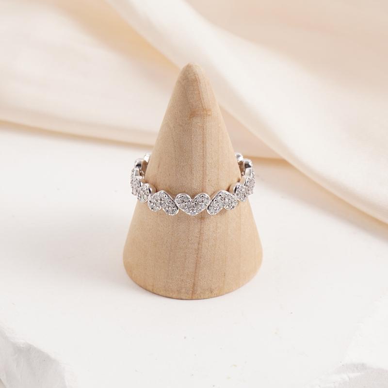 S925 Moissanite Accented Eternity Heart Ring
