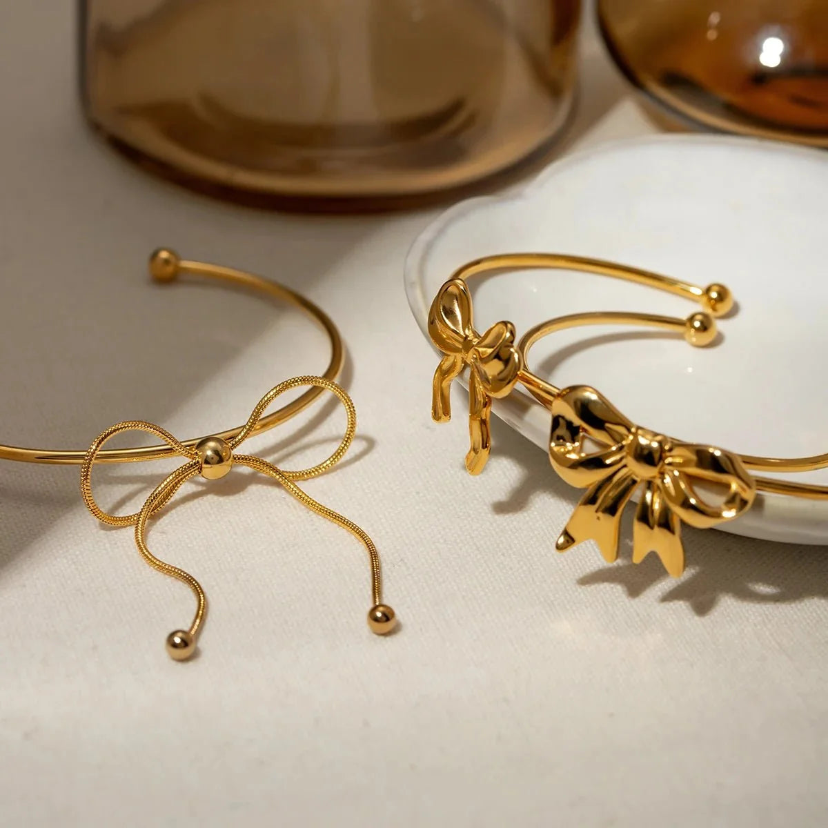 Feminine Bow Cuff Bracelets