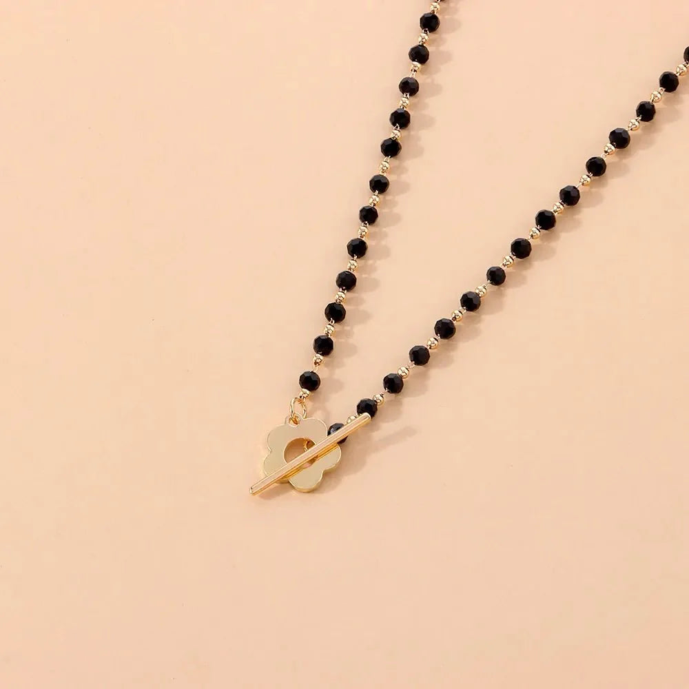 Floral Choker Flower Clasp Necklace