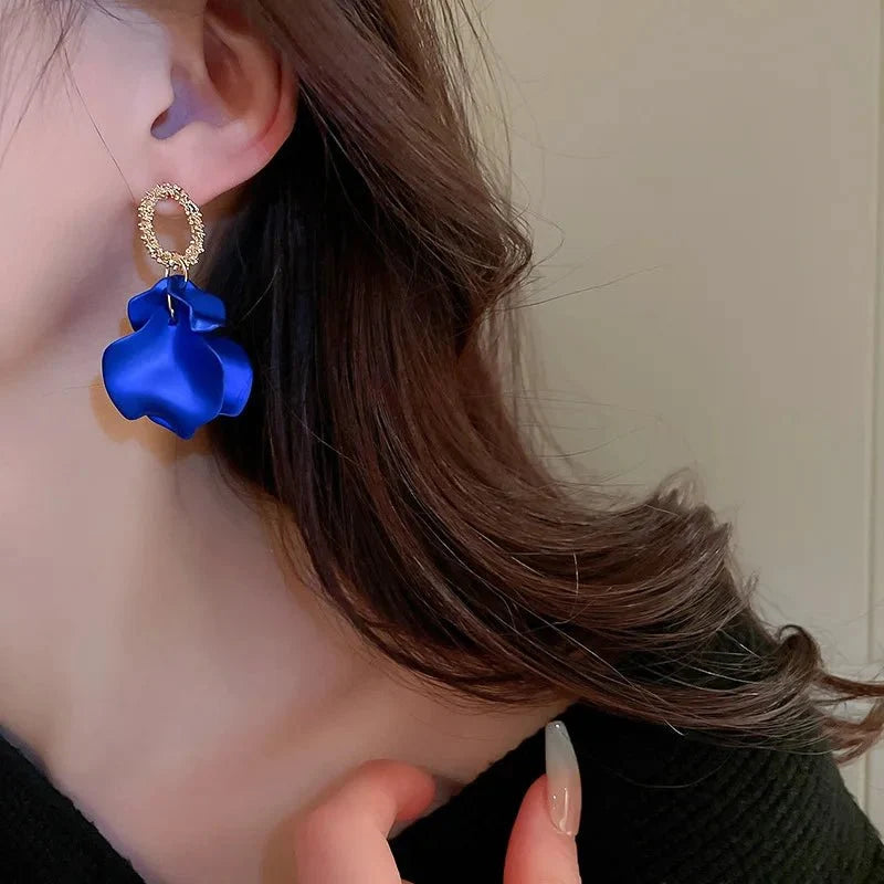Floral Rose Petal Earrings