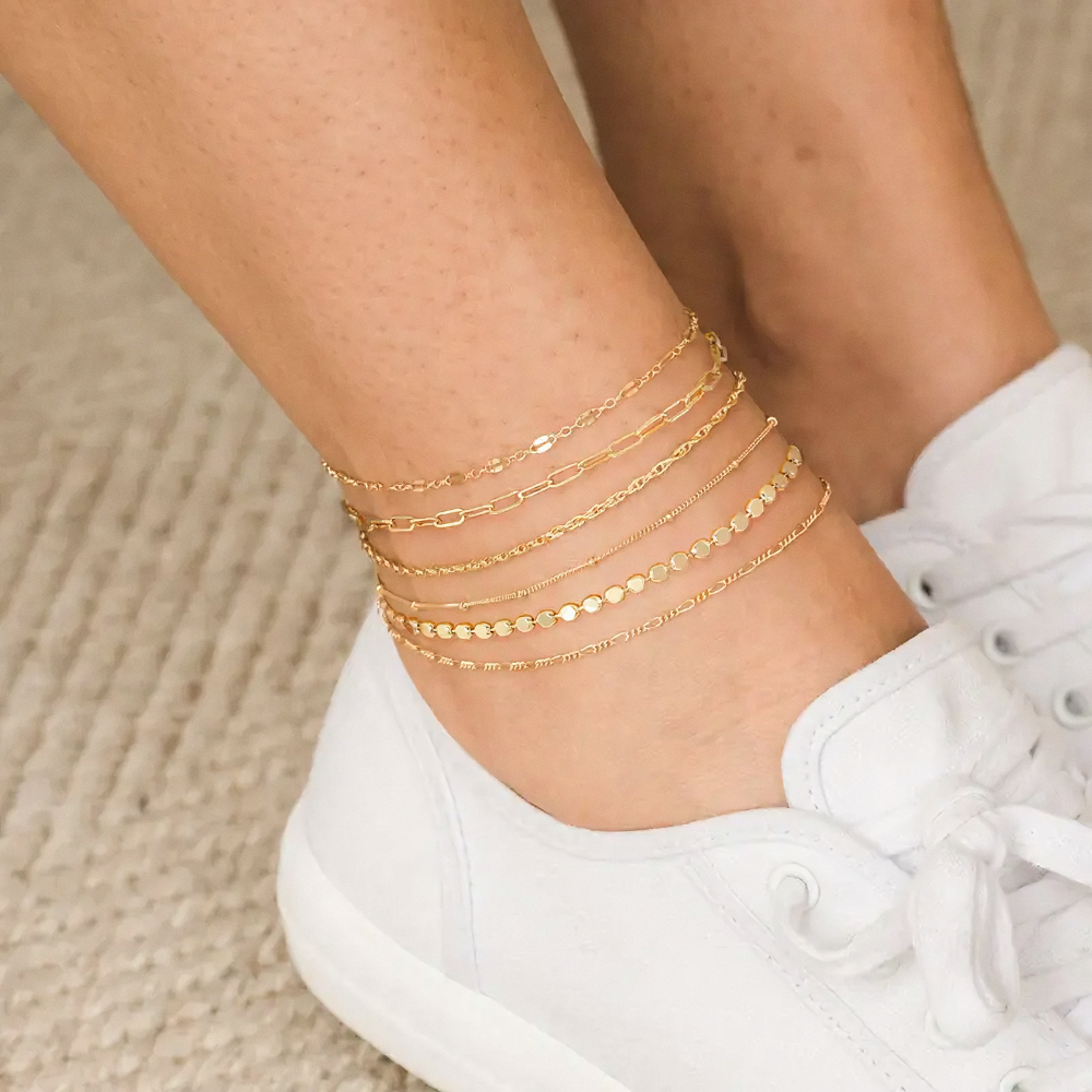 Multi Piece Classic Anklet Stacks