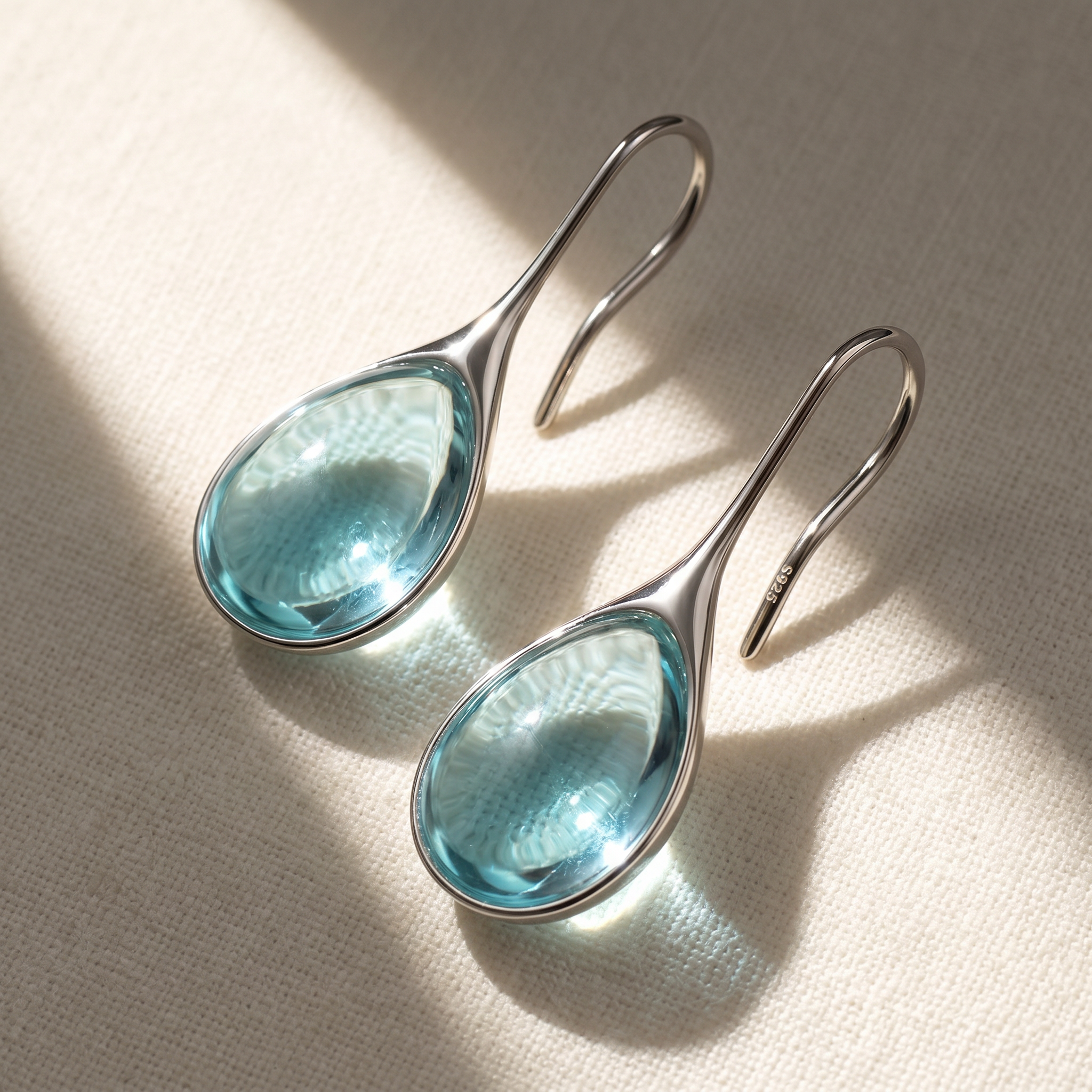 Dainty Waterdrop Dangle Earrings in silver