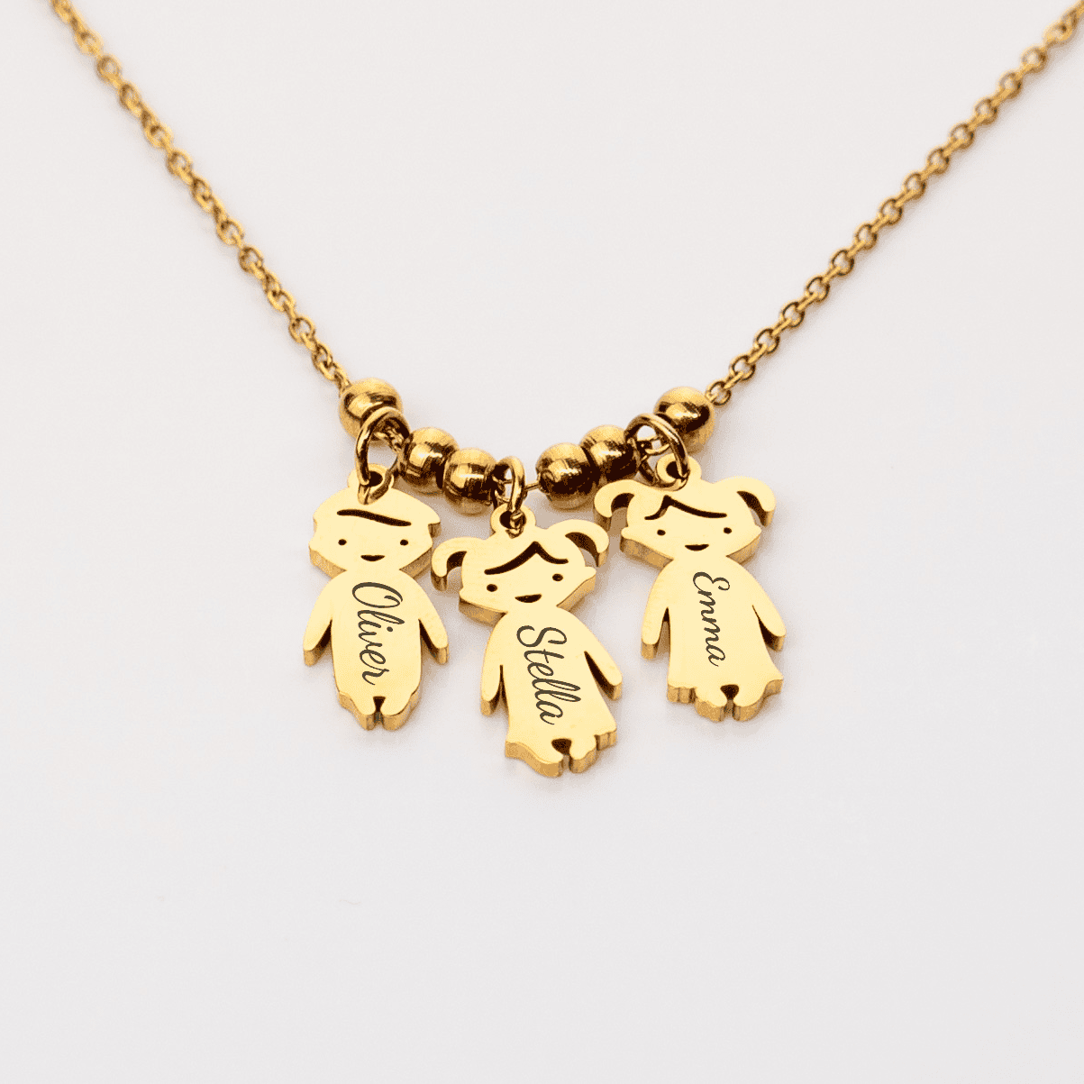 Dainty Family Charm Necklace in gold