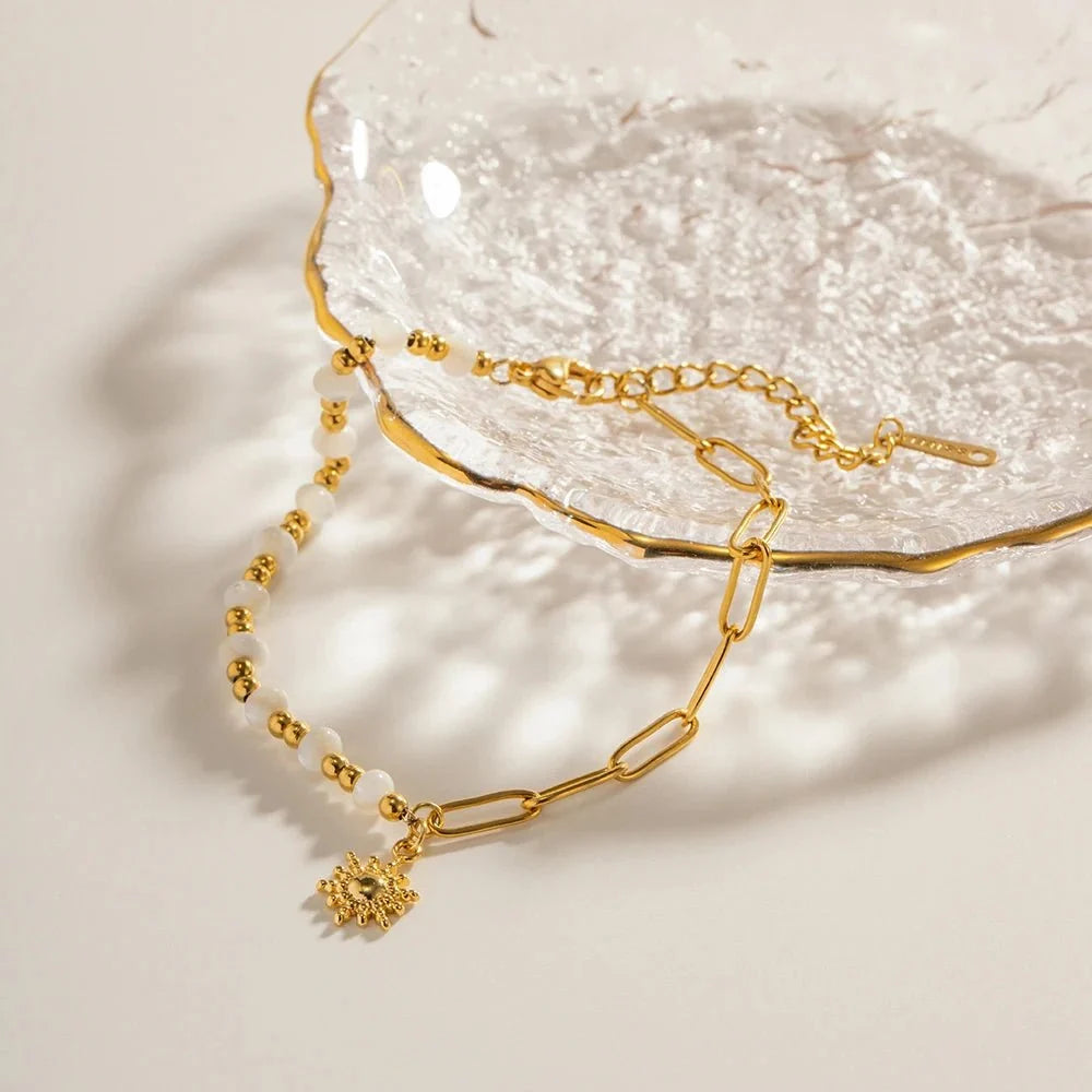 Golden Paperclip Boho Sun Bracelet