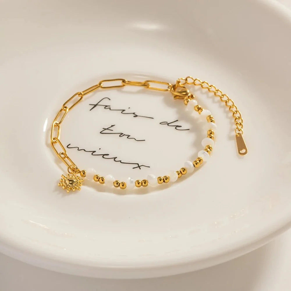Golden Paperclip Boho Sun Bracelet