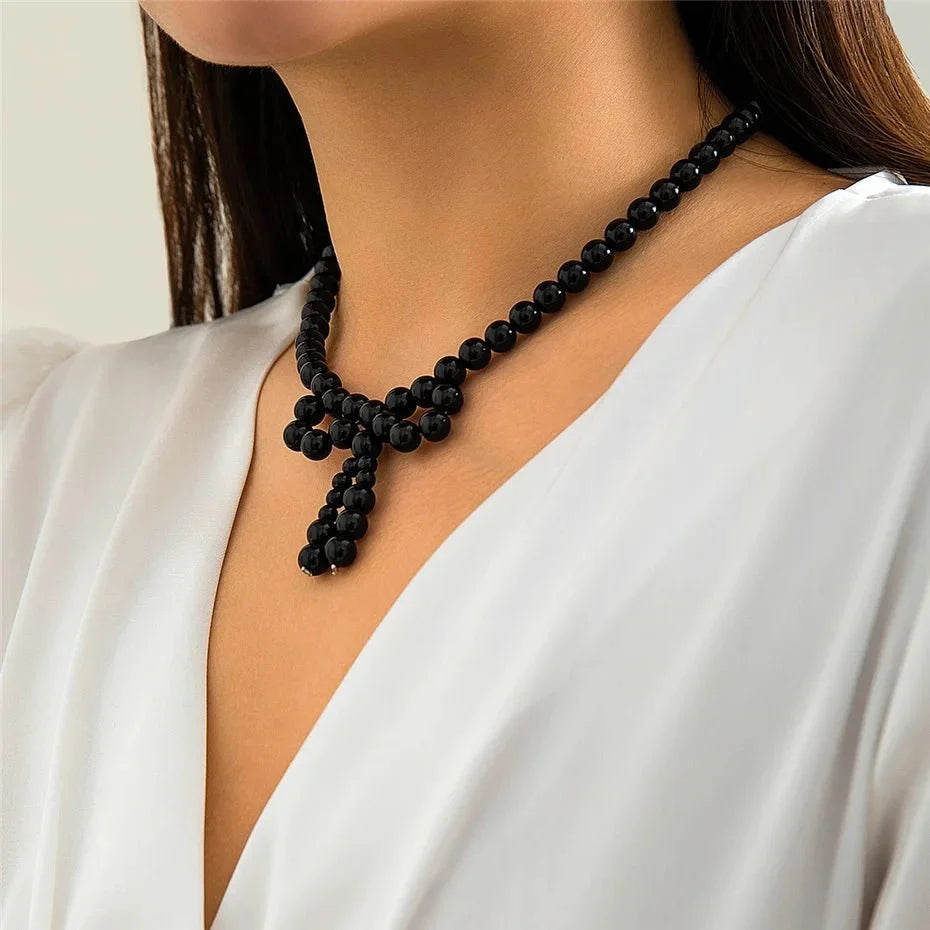 Iconic Dainty Pearl Bow Necklace