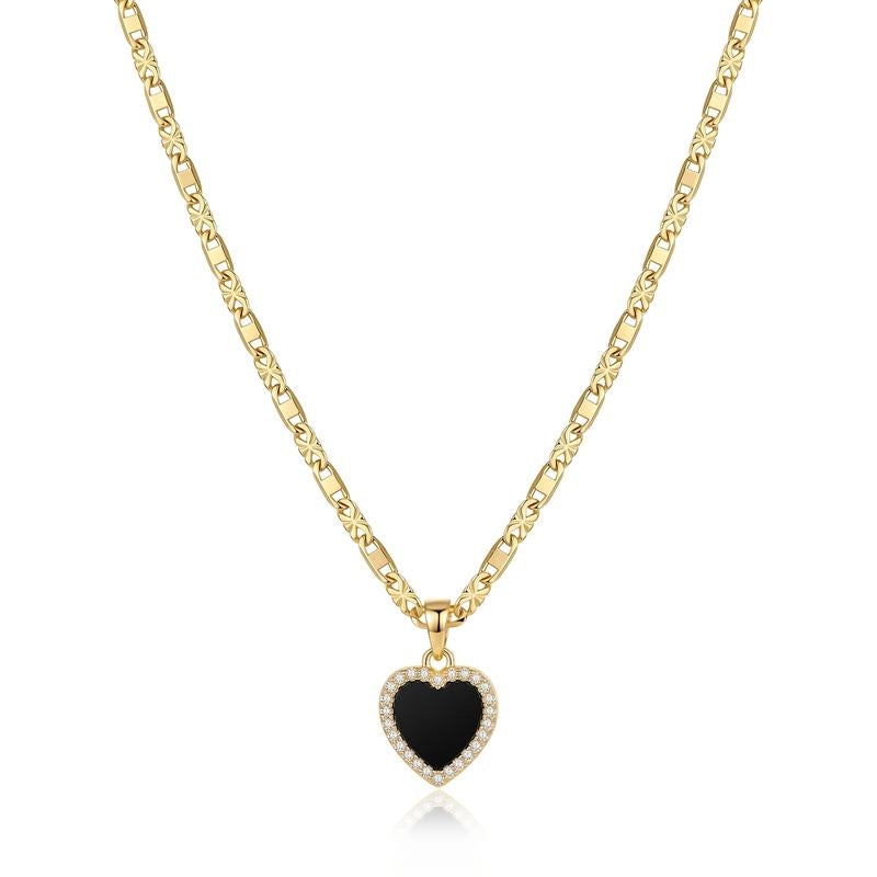 Double Sided Heart Mariner Chain Necklace