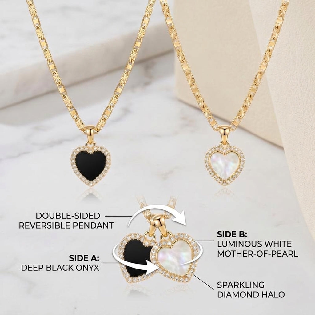 Double Sided Heart Mariner Chain Necklace