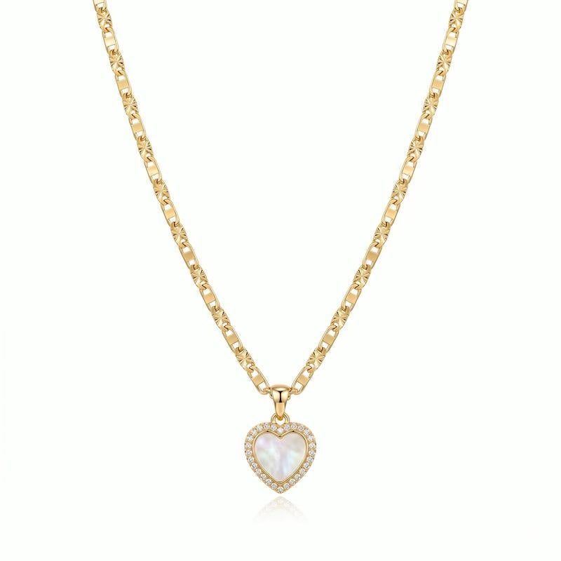 Double Sided Heart Mariner Chain Necklace