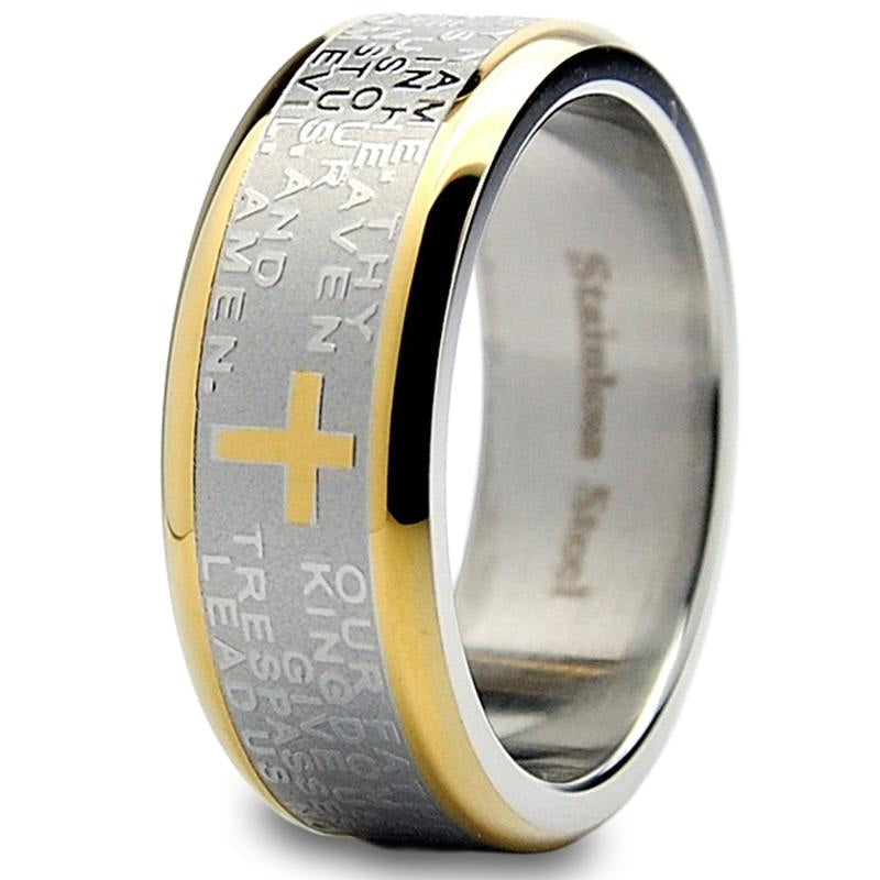 Cross Lord's Prayer Ring
