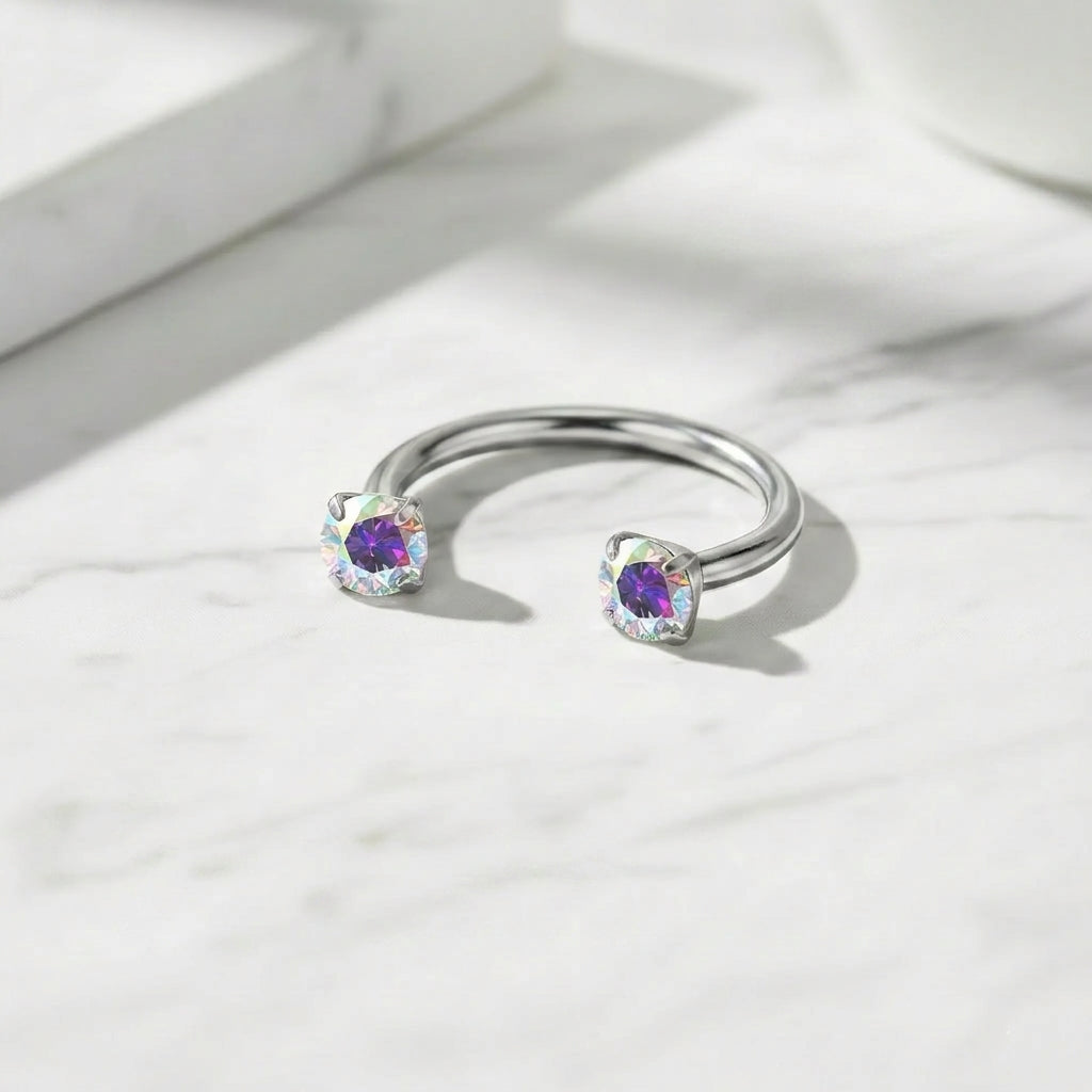 18G Horseshoe Nose Ring in silver