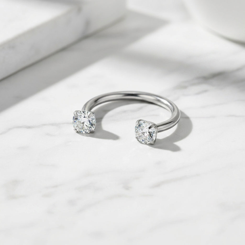 18G Horseshoe Nose Ring in silver