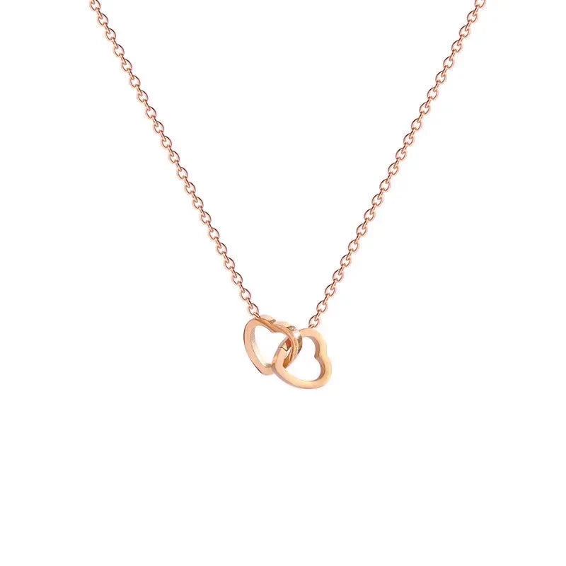 Minimal Love Lock Heart Necklace in rose gold
