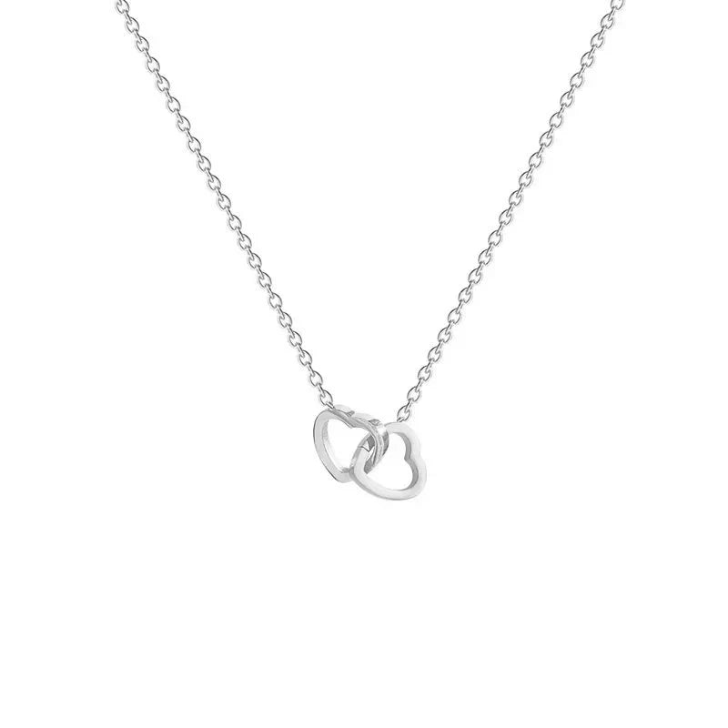 Minimal Love Lock Heart Necklace in silver