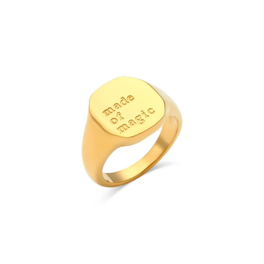 positive affirmation engraved rings