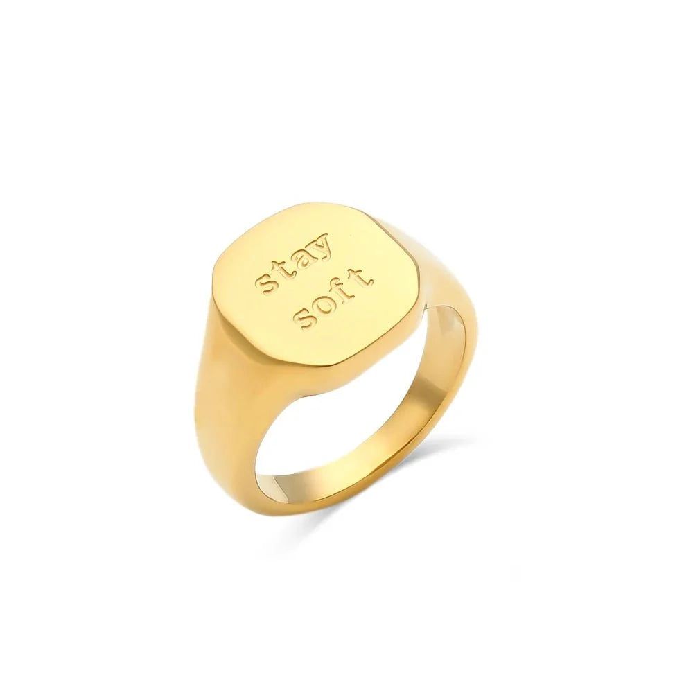 positive affirmation engraved rings
