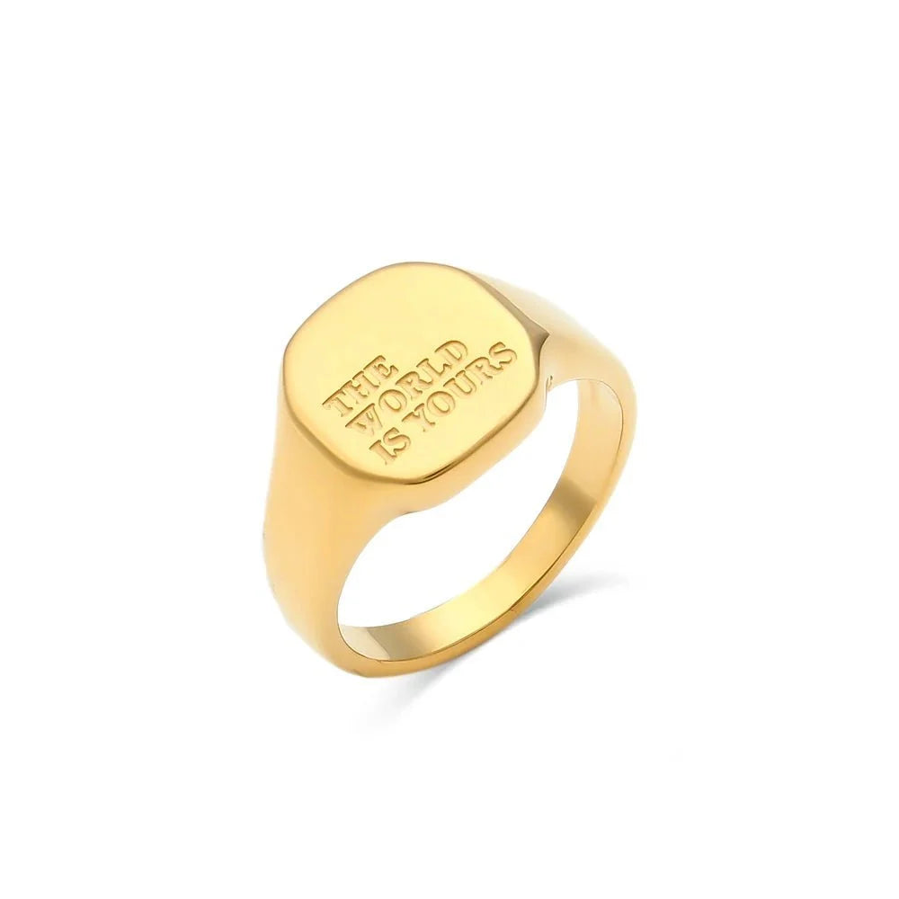 positive affirmation engraved rings