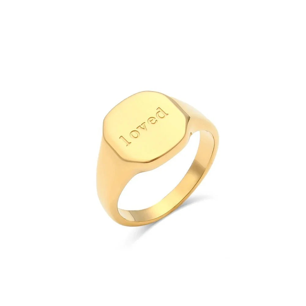 positive affirmation engraved rings